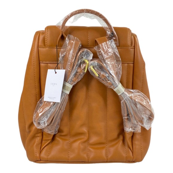 NEW FAWN Quilted Cinch Backpack in Brown Matte main image 5